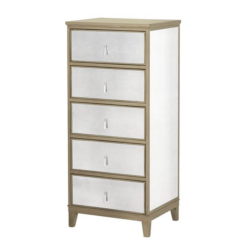 Gatsby Mirrored Gold Tall Chest